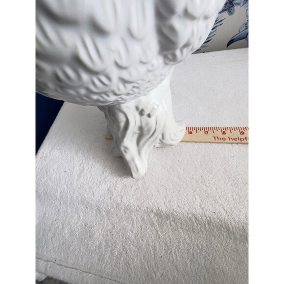 White COCKATOO Planter Vase 11.5"L x 5.5"W x 14"H Gloss Glazed Ceramic Pottery - Picture 11 of 14